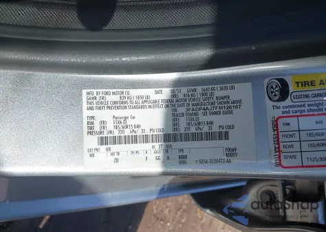 2015 Ford Fiesta S из США, поврежденный, VIN 3FADP4AJ7FM126167